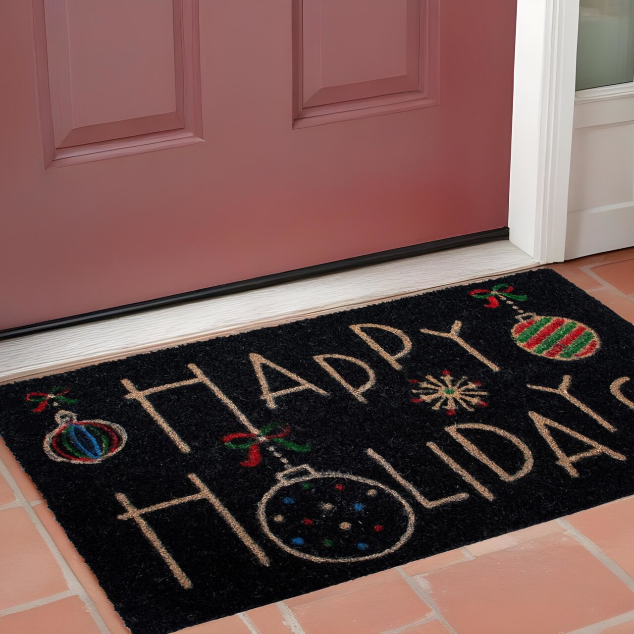 Edge Collections - Durable Christmas Tree Outdoor Doormat - 1 Piece